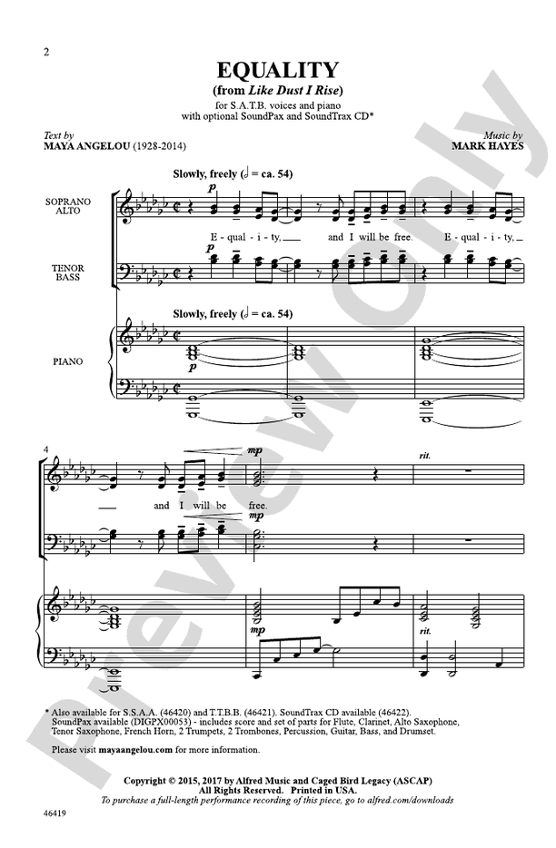 Equality – SATB Choral Octavo (Digital Download)