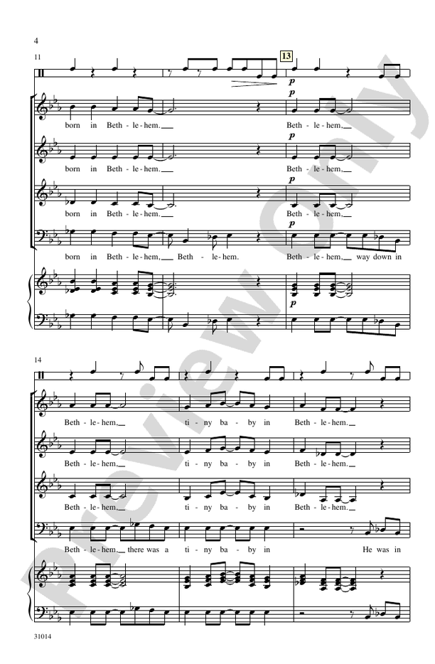 Bethlehem, Bethlehem – SSAB a cappella Choral Octavo (Digital Download)