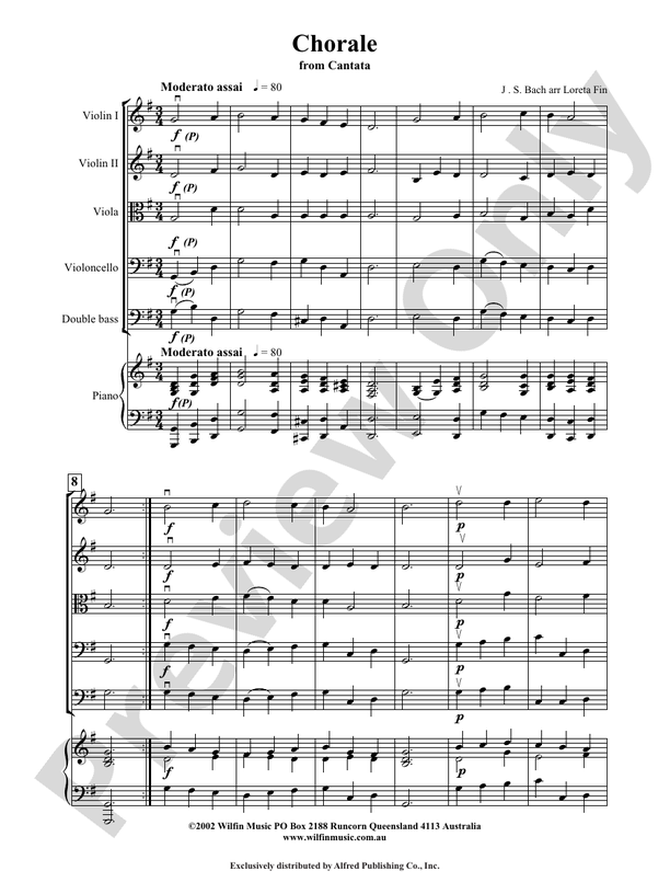 Chorale - Arr. Loreta Fin – String Orchestra Conductor Score & Parts (Digital Download)