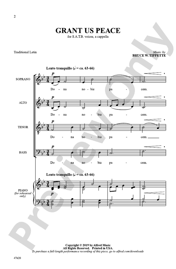 Grant Us Peace – SATB divisi, a cappella Choral Octavo (Digital Download)