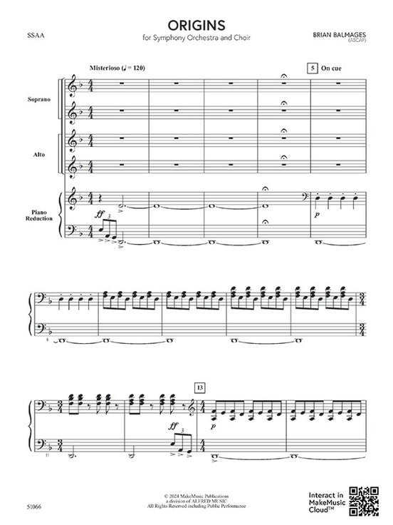 Origins - SSAA Choral Octavo (Digital Download)