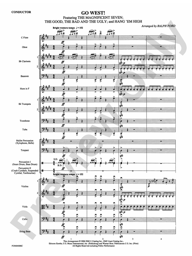 Go West! (Medley) – Full Orchestra Conductor Score & Parts (Digital Download)