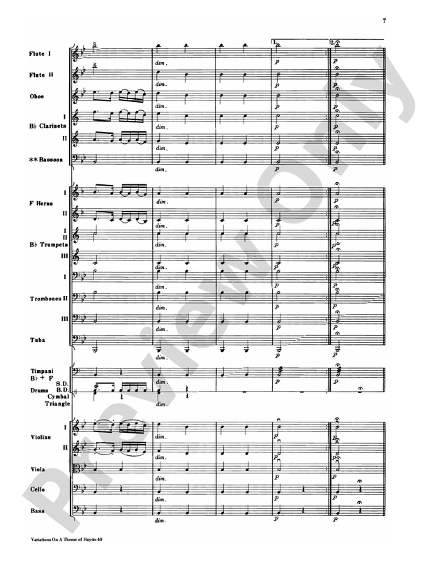 Variations on a Theme of Haydn – Full Orchestra Conductor Score & Parts (Digital Download)