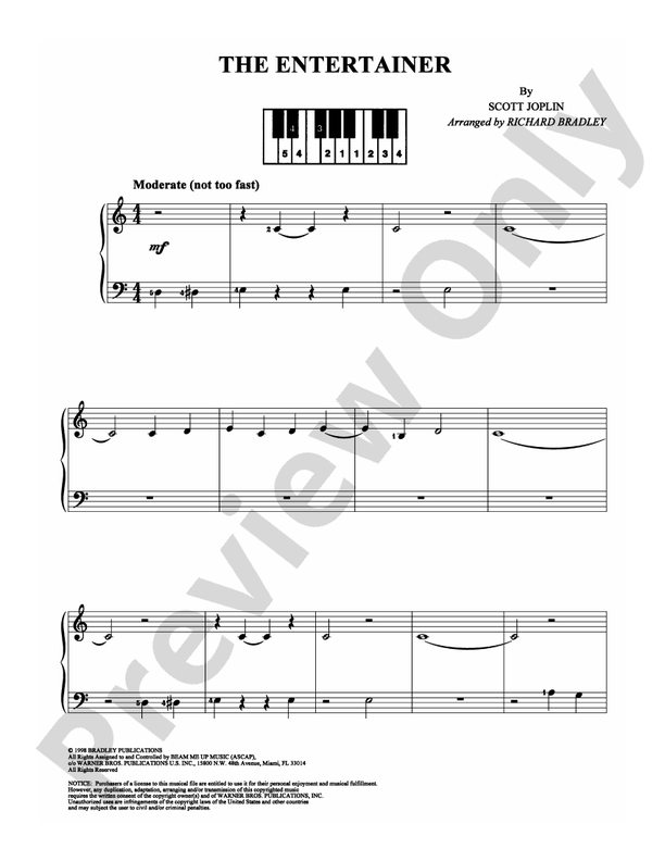 The Entertainer - Arr. Richard Bradley - Easy Piano (Digital Download)