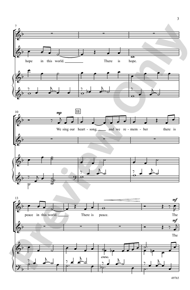 A Light of Hope, A Song of Peace - 2 Part Treble  Choral Octavo (Digital Download)