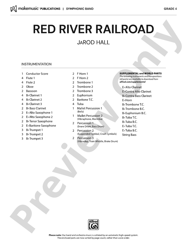 Red River Railroad - Concert Band Conductor Score & Parts(Digital Download)