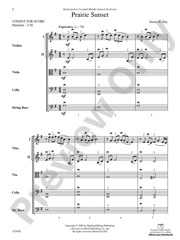 Prairie Sunset – String Orchestra Conductor Score & Parts (Digital Download)