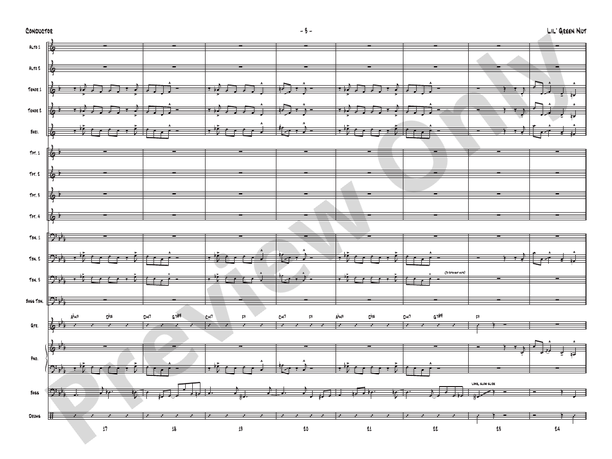 Lil' Green Nut – Jazz Ensemble Conductor Score & Parts (Digital Download)