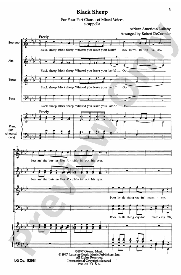 Black Sheep – SATB Choral Octavo (Digital Download)