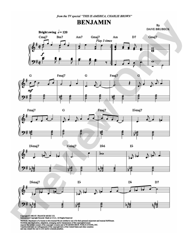 Benjamin - Piano (Digital Download)