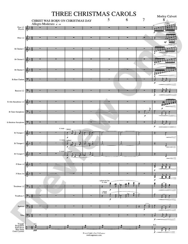 Three Christmas Carols - Concert Band Conductor Score & Parts (Digital Download)