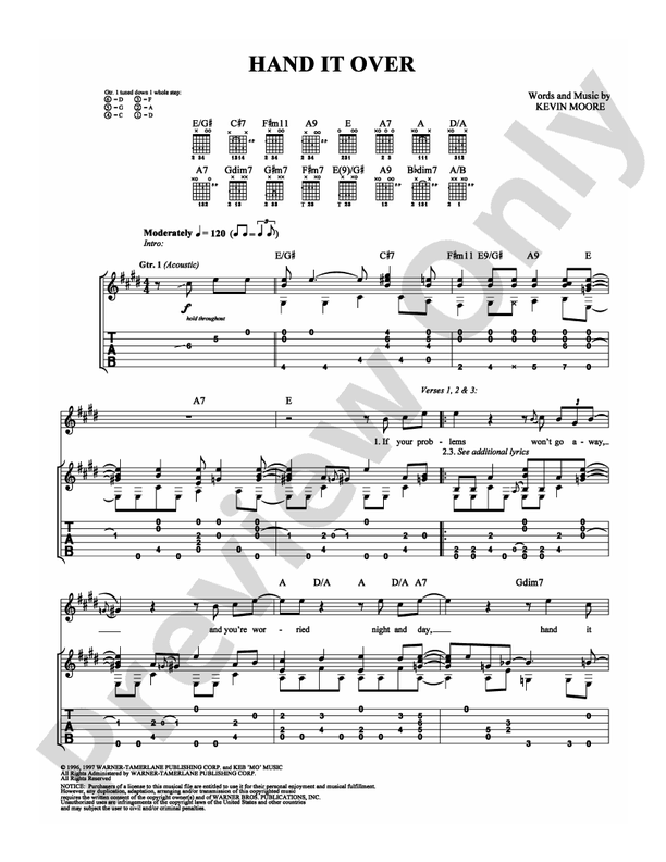 Hand It Over - Guitar TAB (Digital Download)