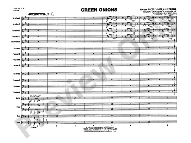 Green Onions - Jazz Ensemble Conductor Score & Parts (Digital Download)