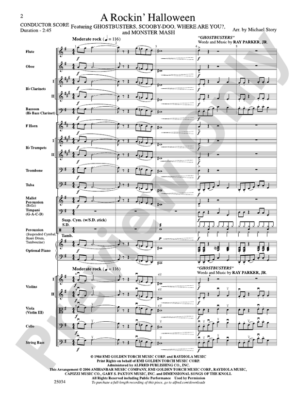 A Rockin' Halloween – Full Orchestra Conductor Score & Parts (Digital Download)