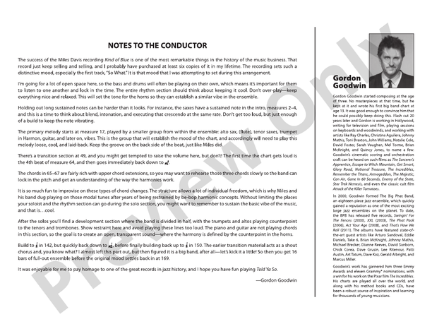 Told Ya So - Jazz Ensemble Conductor Score & Parts(Digital Download)