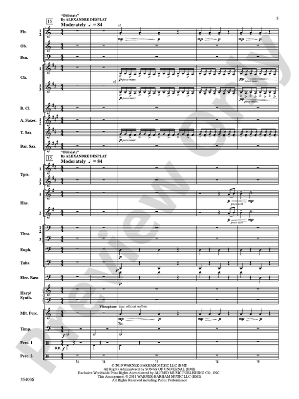 Harry Potter and the Deathly Hallows, Part 1, Suite from - Concert Band Conductor Score & Parts (Digital Download)