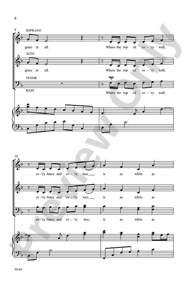 White Fields in Winter - SATB Choral Octavo (Digital Download)