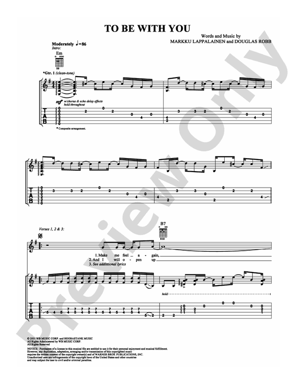 To Be With You - Guitar TAB (Digital Download)