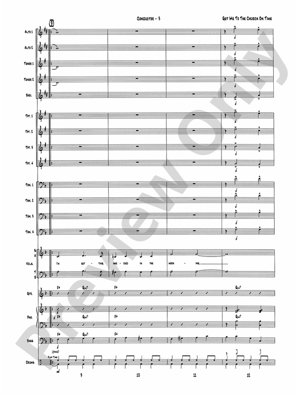 Get Me to the Church on Time - Jazz Ensemble Conductor Score & Parts (Digital Download)