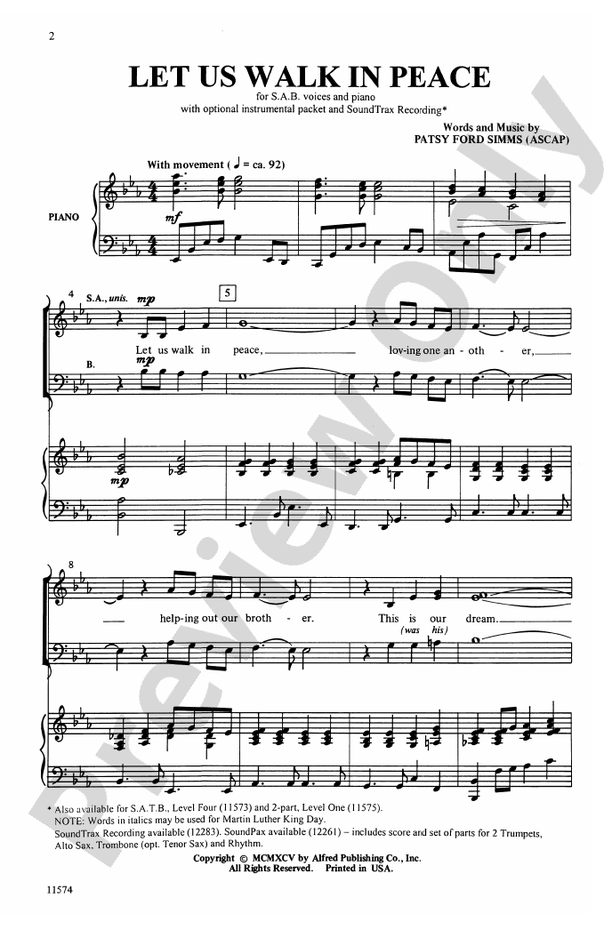 Let Us Walk in Peace – SAB Choral Octavo (Digital Download)