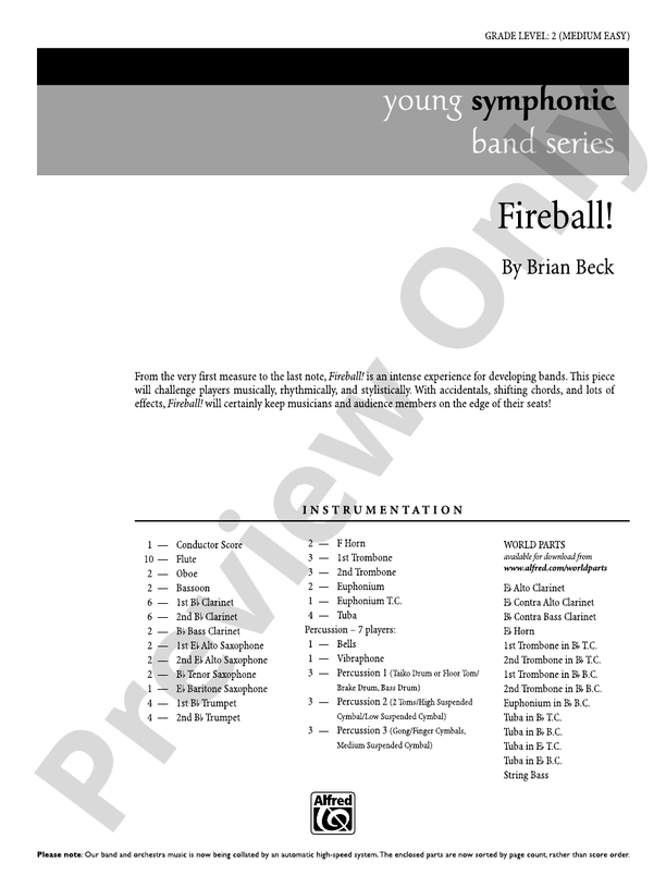 Fireball! - Concert Band Conductor Score & Parts (Digital Download)