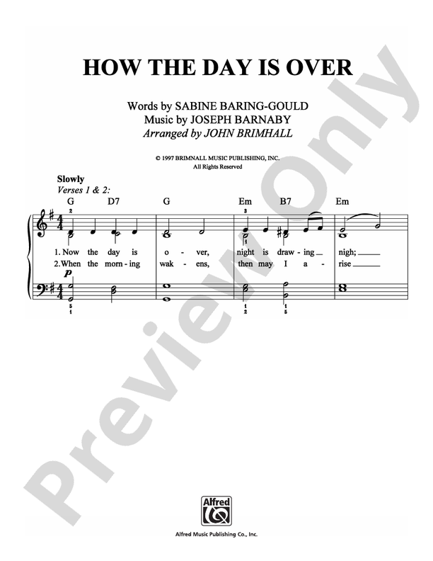 Now the Day is Over - Arr. John Brimhall - Easy Piano (Digital Download)