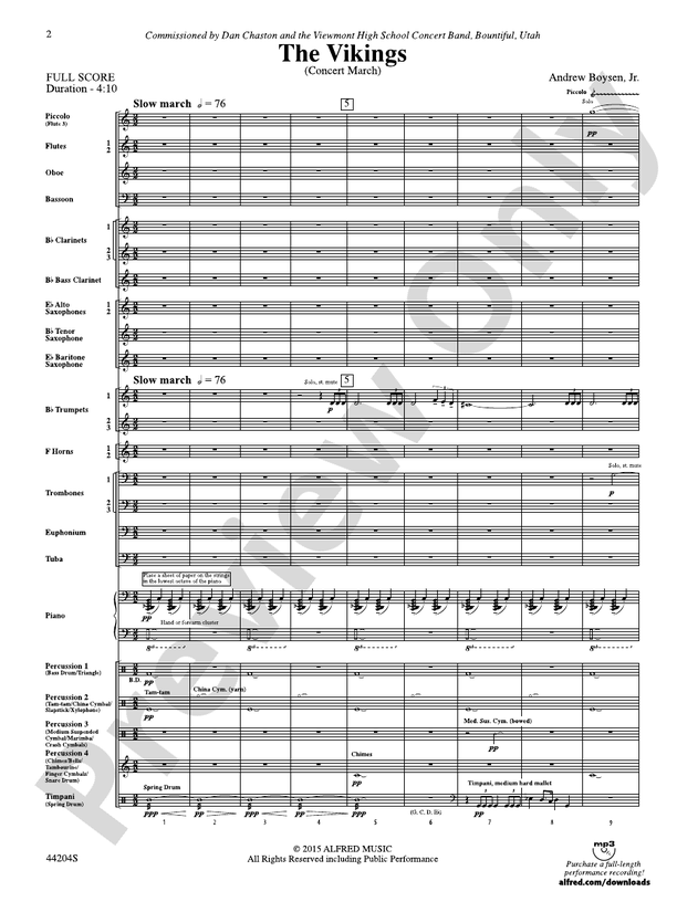The Vikings - Concert Band Conductor Score & Parts (Digital Download)