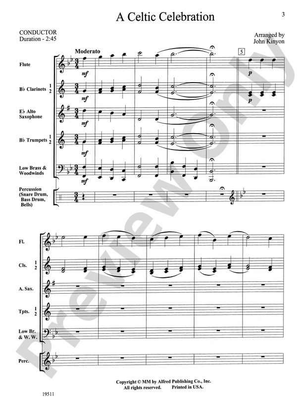 A Celtic Celebration (Grade 1) - Concert Band Conductor Score & Parts (Digital Download)