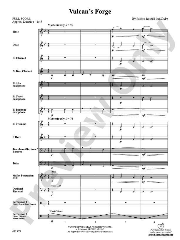 Vulcan's Forge - Concert Band Conductor Score & Parts (Digital Download)