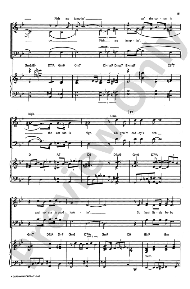 A Gershwin Portrait! The Music of George and Ira Gershwin - SAB Choral Octavo (Digital Download)