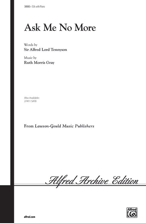 Ask Me No More – SSA Choral Octavo (Digital Download)