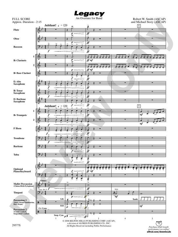 Legacy (An Overture for Band) - Concert Band Conductor Score & Parts (Digital Download)