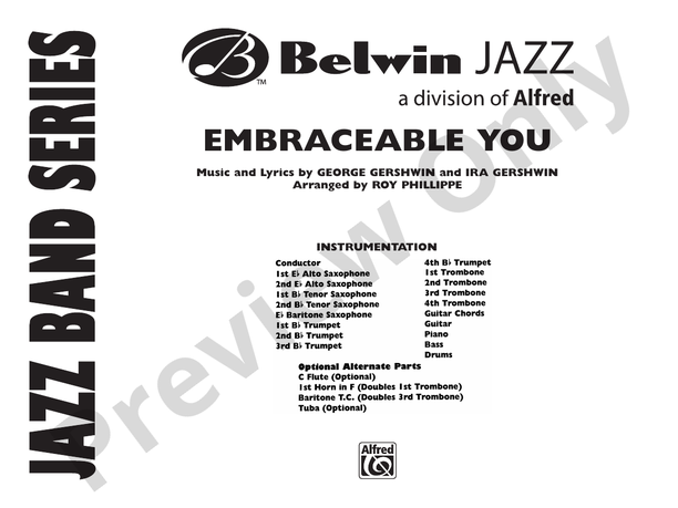 Embraceable You (Arr. Roy Phillippe) - Jazz Ensemble Conductor Score & Parts (Digital Download)