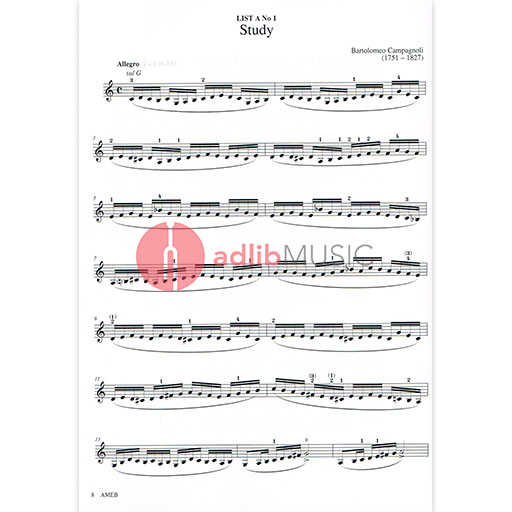 AMEB Violin Series 8 Grade 6 - Violin/Piano Accompaniment AMEB 1202067839