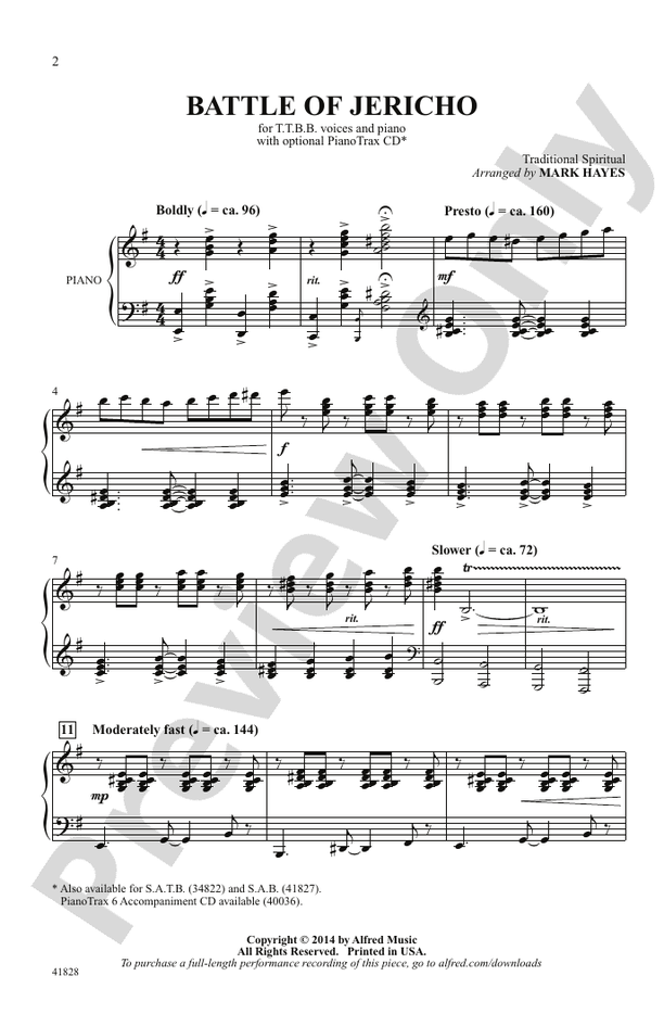 Battle of Jericho – TTBB Choral Octavo (Digital Download)