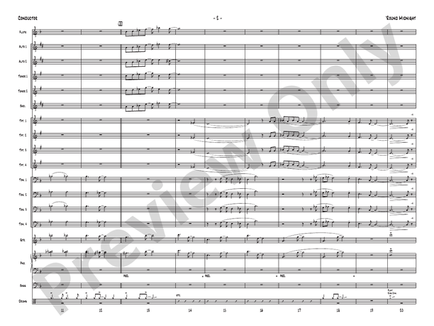 Round Midnight – Jazz Ensemble Conductor Score & Parts (Digital Download)
