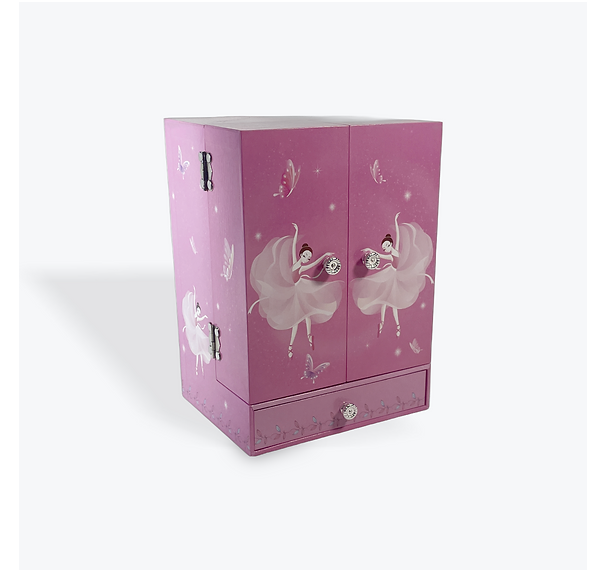 Ballet Jewellery Box Ballerinas and Butterflies on Wardrobe with Spinning Ballerina Inside