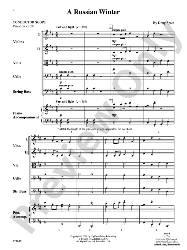 A Russian Winter - String Orchestra Conductor Score & Parts (Digital Download)