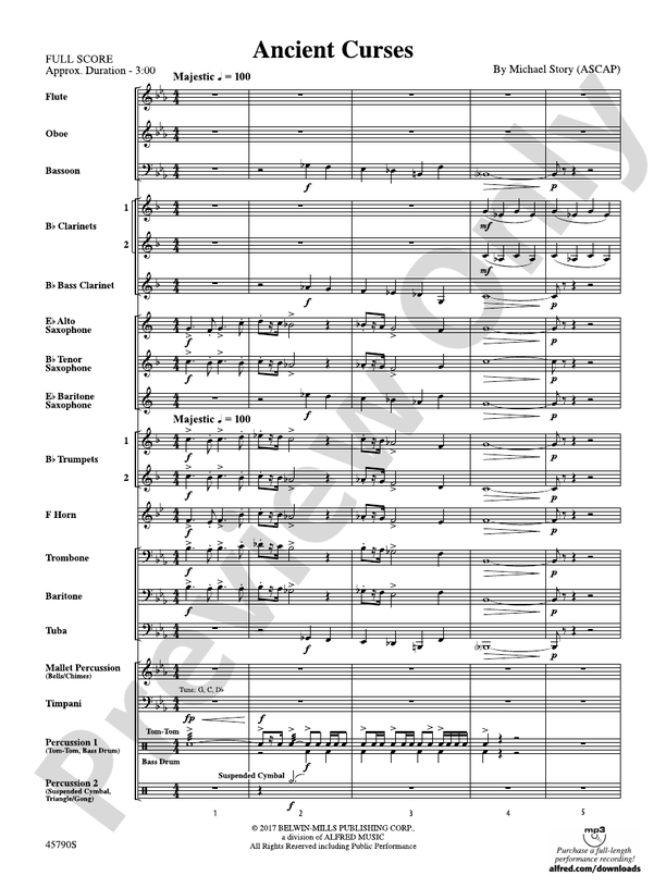 Ancient Curses - Concert Band Conductor Score & Parts (Digital Download)