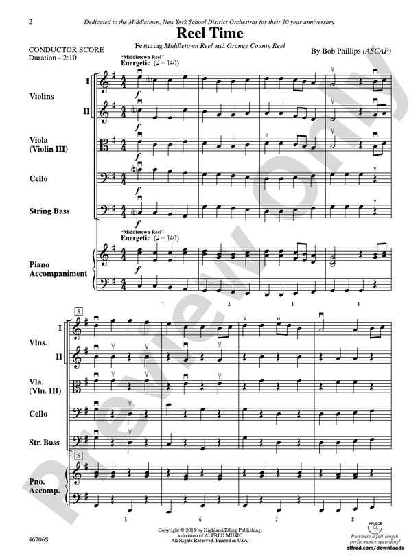 Reel Time - String Orchestra Conductor Score & Parts (Digital Download)