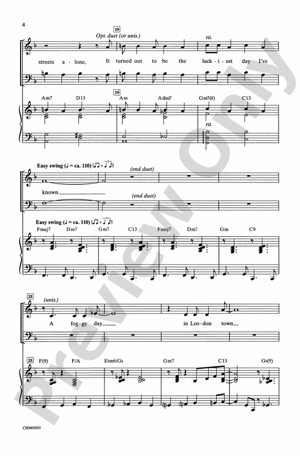 A Foggy Day - 3-Part Mixed Choral Octavo (Digital Download)