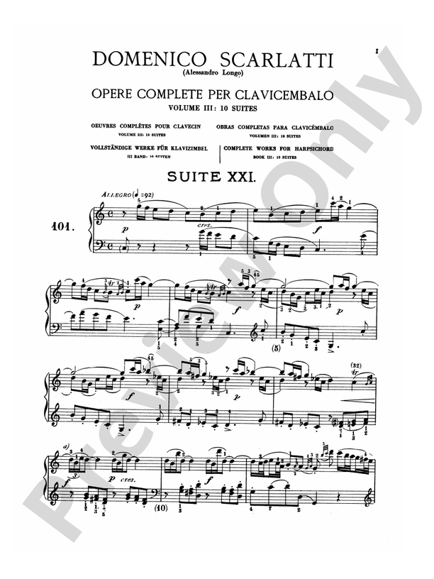 Scarlatti - The Complete Works, Volume III - Piano Solo (Digital Download)