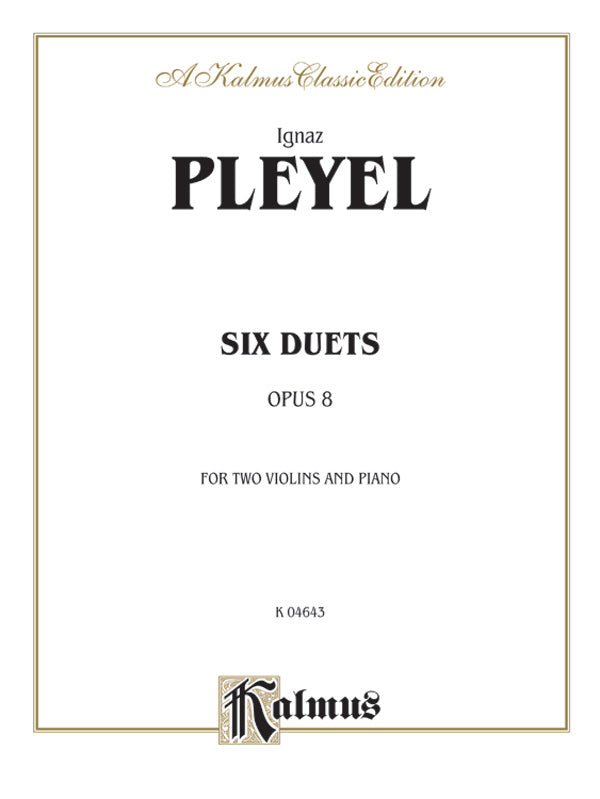DUETS OP 8 FOR 2VLN/PNO