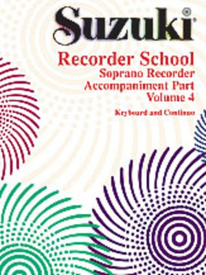 Suzuki Soprano Recorder Bk 4 Pno Acc - Descant Recorder Summy Birchard