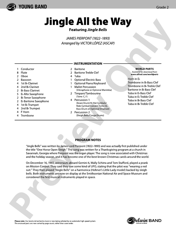 Jingle All the Way - Concert Band Conductor Score & Parts (Digital Download)