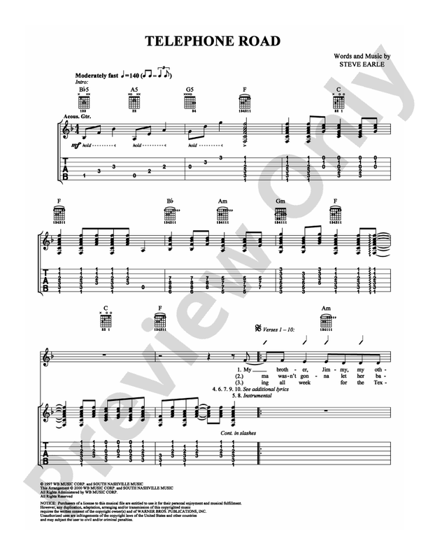 Telephone Road - Guitar TAB (Digital Download)