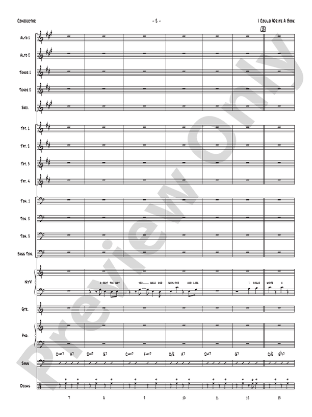 I Could Write a Book - Jazz Ensemble Conductor Score & Parts (Digital Download)