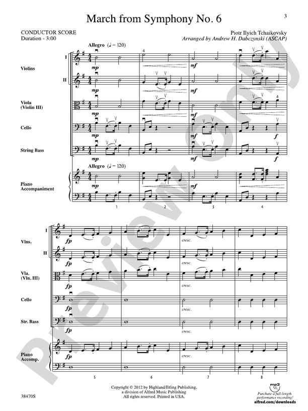 March from Symphony No. 6 – String Orchestra Conductor Score & Parts (Digital Download)