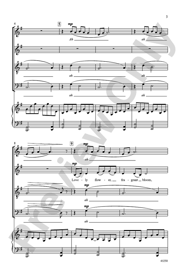 Jasmine Flower – SATB Choral Octavo - Digital Sheet Music Download (Digital Download)