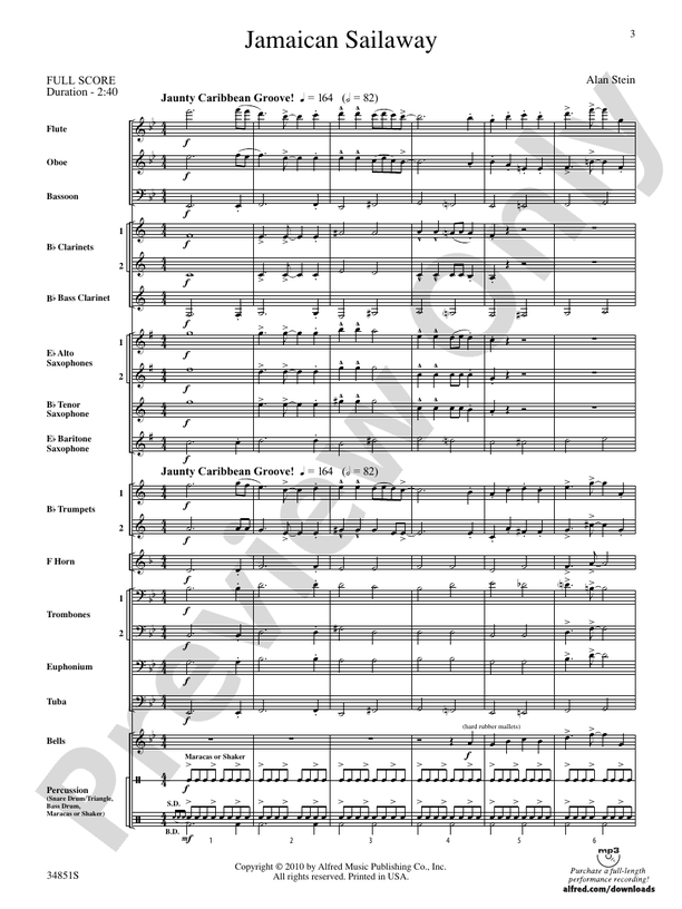 Jamaican Sailaway - Concert Band Conductor Score & Parts (Digital Download)